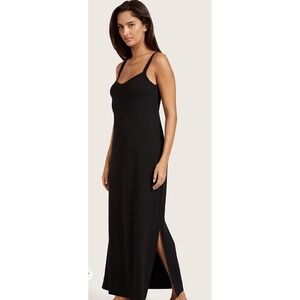 Boody V Neck Slip Cami Maxi Dress Black Medium New Without Tags